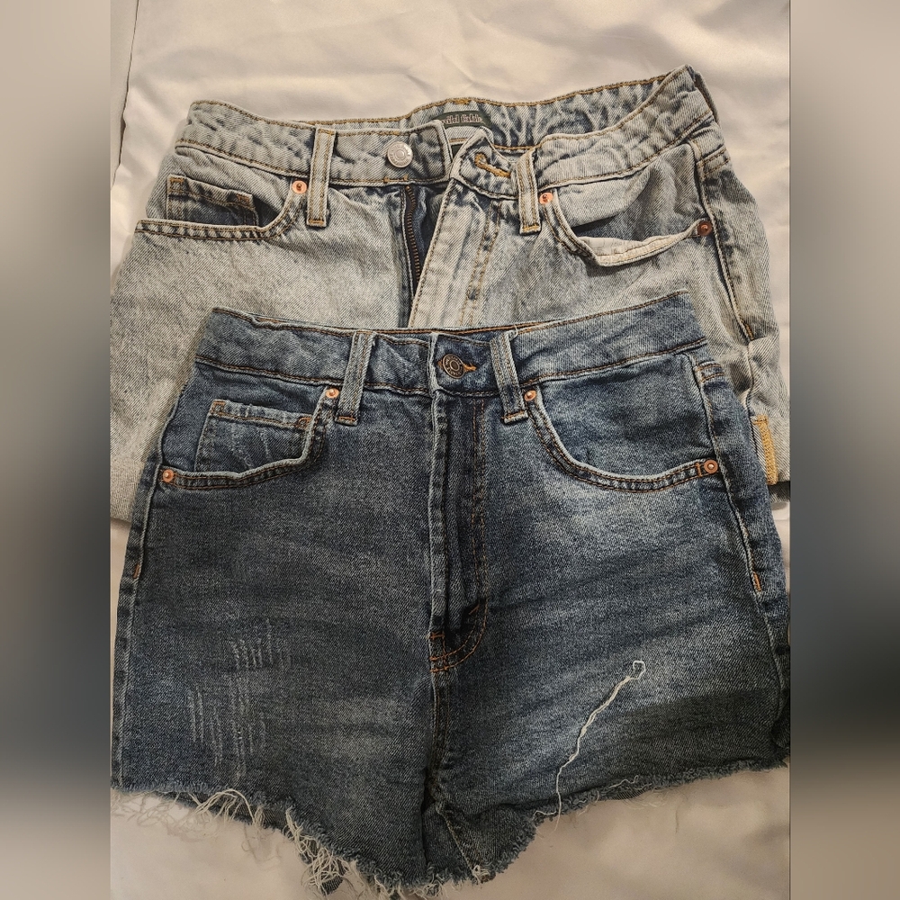 Wild Fable Highest Rise Mom Shorts Bundle: Light and Dark Blue